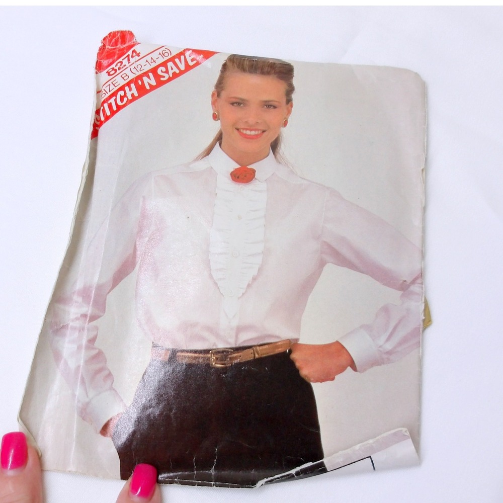 McCall's Stitch N Save Sewing Pattern 8274 Ruffled Blouse Vintage Retro /#6358